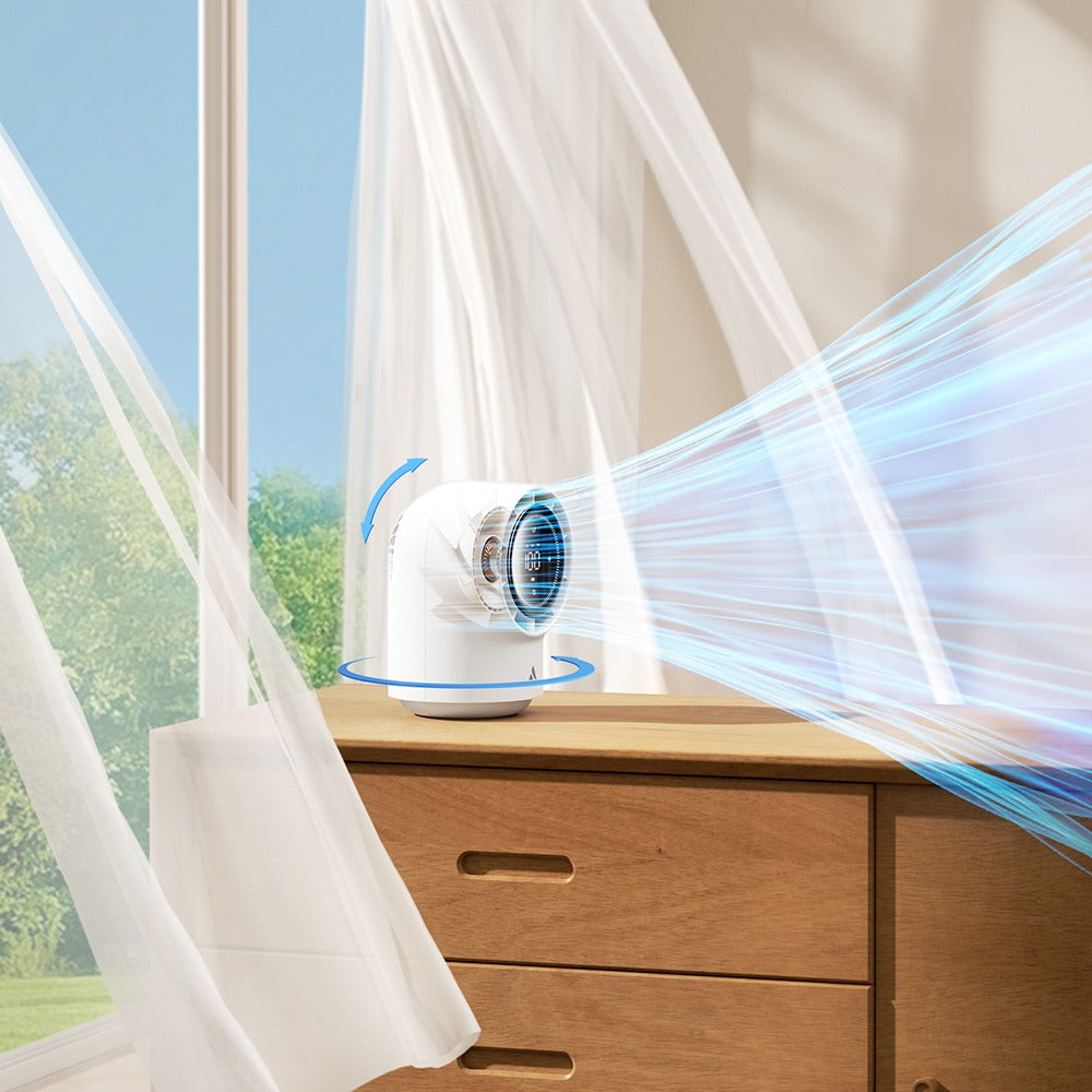 Aecooly TB01 Dijital LED Göstergeli Portatif Soğutucu Masa Fanı Taşınabilir Vantilatör