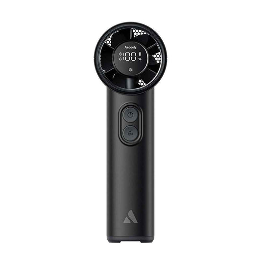 Aecooly PM02 Dijital LED Göstergeli Mist Chill Özellikli 5 Kademeli Portatif Soğutucu El Fanı Siyah