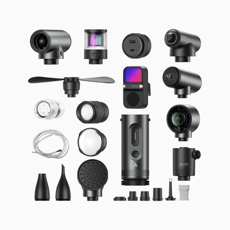 Aecooly OK01 11 in 1 Modüler Kamp Seti Fener Kompresör Powerbank Alarm Modu Duş Deprem Çantası Kiti